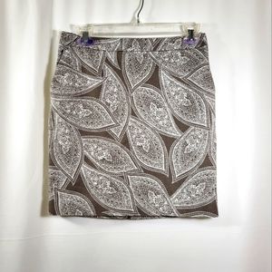 Banana Republic gray white paisley style mini skirt women's 2 #1362